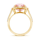 Rosec Jewels-IGI Certified Lab 4 Carat Pink and White Diamond Statement Engagement Ring in Split Shank
