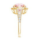 Rosec Jewels-IGI Certified Lab 4 Carat Pink and White Diamond Statement Engagement Ring in Split Shank