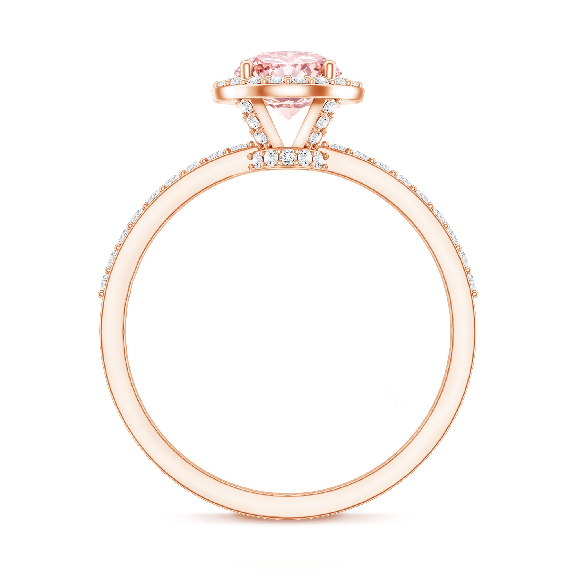Rosec Jewels-IGI Certified Lab Grown Pink and White Diamond 1 Carat Engagement Ring