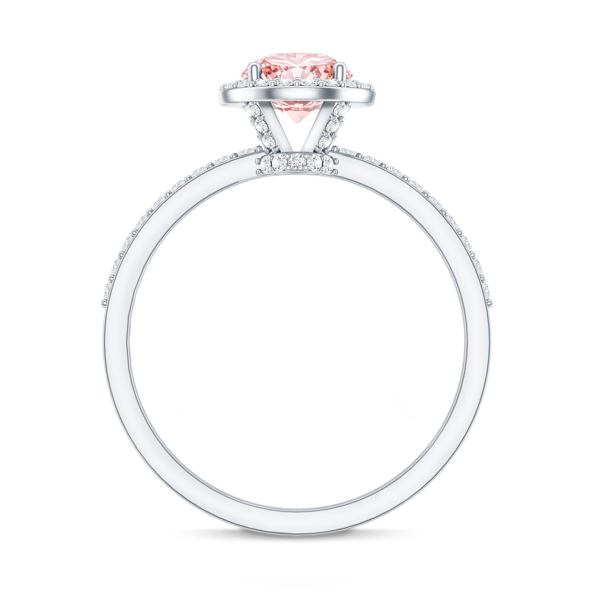 Rosec Jewels-IGI Certified Lab Grown Pink and White Diamond 1 Carat Engagement Ring