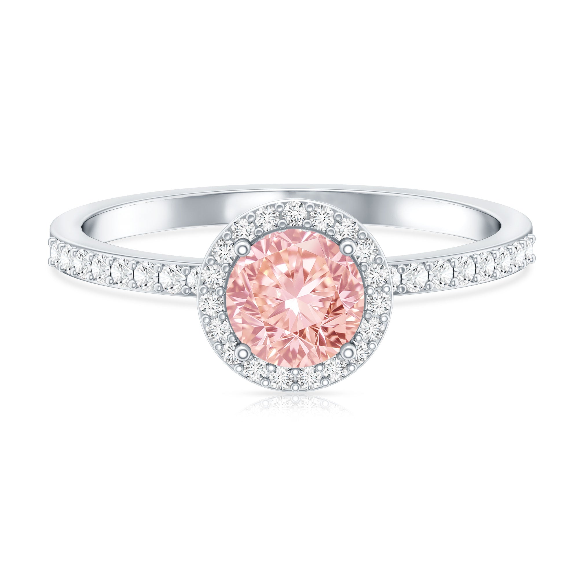 Rosec Jewels-IGI Certified Lab Grown Pink and White Diamond 1 Carat Engagement Ring