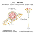Rosec Jewels-IGI Certified Lab Grown Pink and White Diamond 1 Carat Engagement Ring