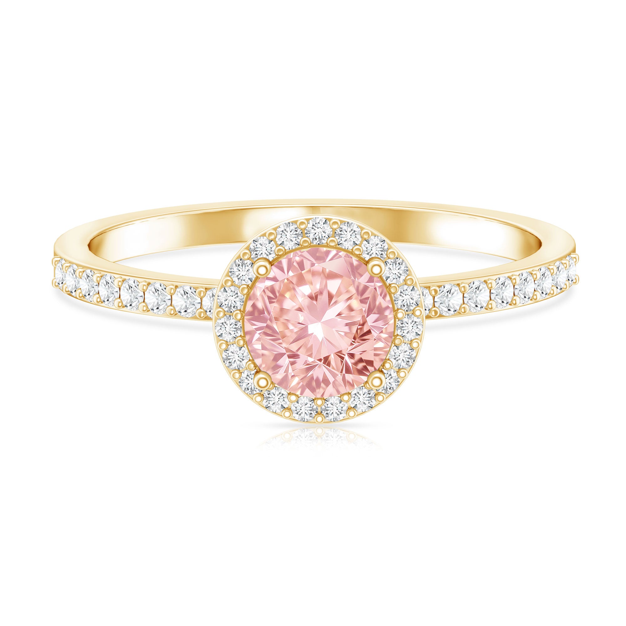 Rosec Jewels-IGI Certified Lab Grown Pink and White Diamond 1 Carat Engagement Ring