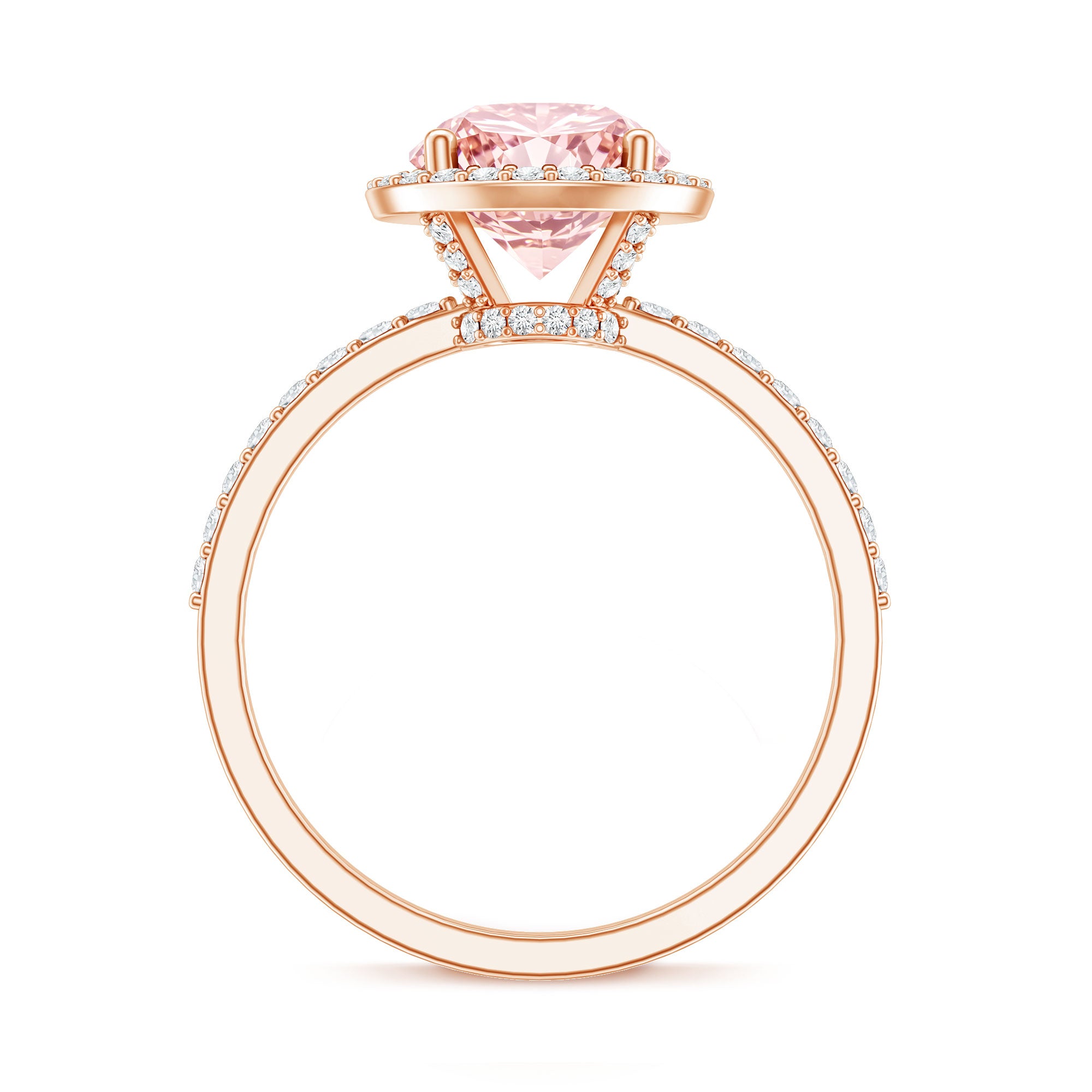 Rosec Jewels-2 Carat Lab Grown Pink Diamond Halo Engagement Ring with IGI Certificate