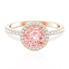 Rosec Jewels-2 Carat Lab Grown Pink Diamond Halo Engagement Ring with IGI Certificate