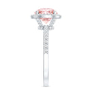 Rosec Jewels-2 Carat Lab Grown Pink Diamond Halo Engagement Ring with IGI Certificate