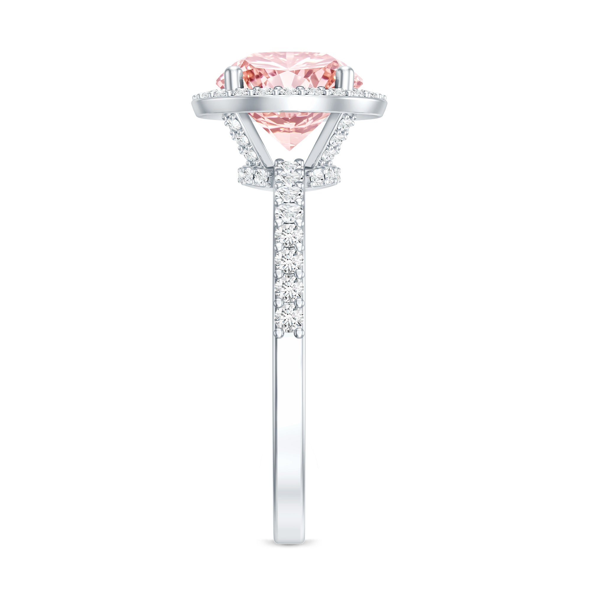 Rosec Jewels-2 Carat Lab Grown Pink Diamond Halo Engagement Ring with IGI Certificate