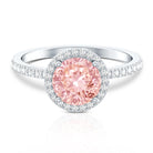 Rosec Jewels-2 Carat Lab Grown Pink Diamond Halo Engagement Ring with IGI Certificate