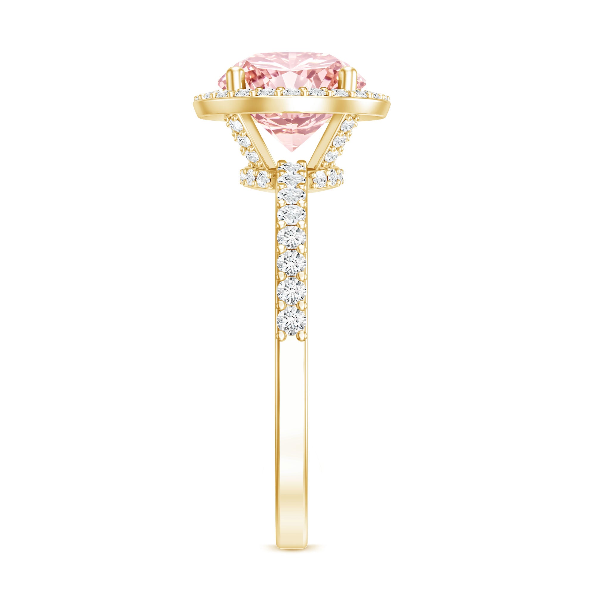 Rosec Jewels-2 Carat Lab Grown Pink Diamond Halo Engagement Ring with IGI Certificate