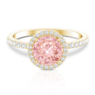 Rosec Jewels-2 Carat Lab Grown Pink Diamond Halo Engagement Ring with IGI Certificate