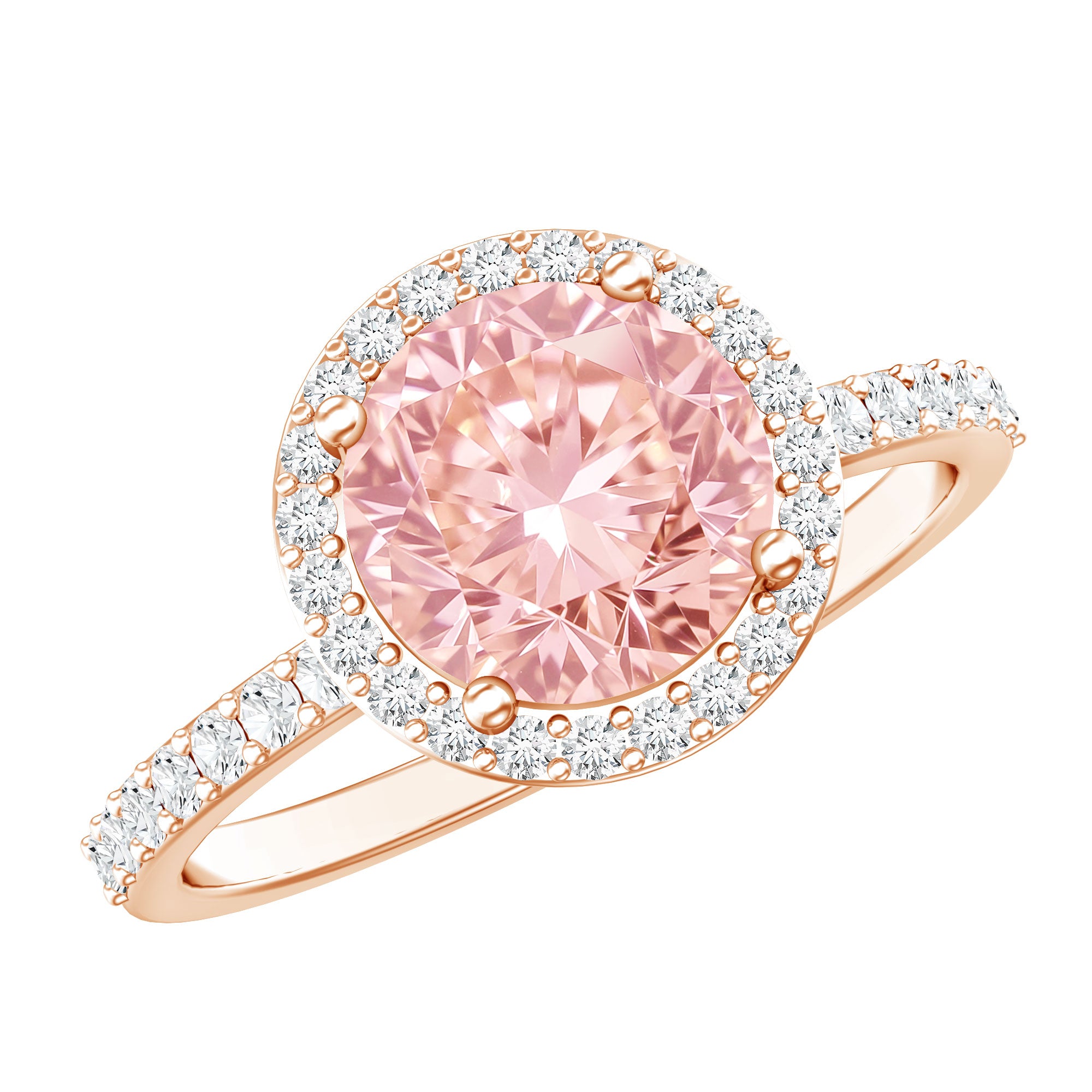 Rosec Jewels-IGI Certified Lab Created Pink Diamond 3 Carat Engagement Ring with Halo
