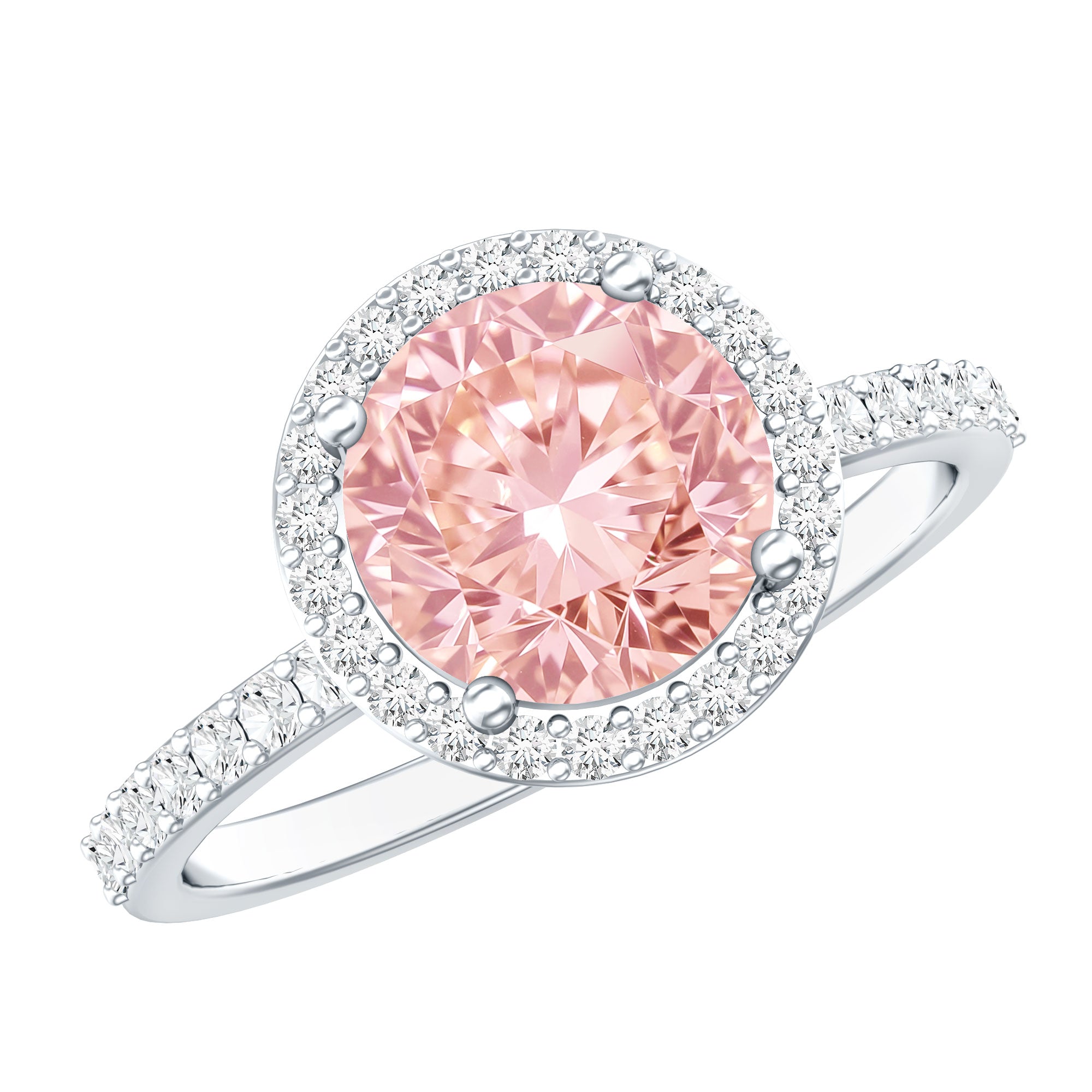 Rosec Jewels-IGI Certified Lab Created Pink Diamond 3 Carat Engagement Ring with Halo