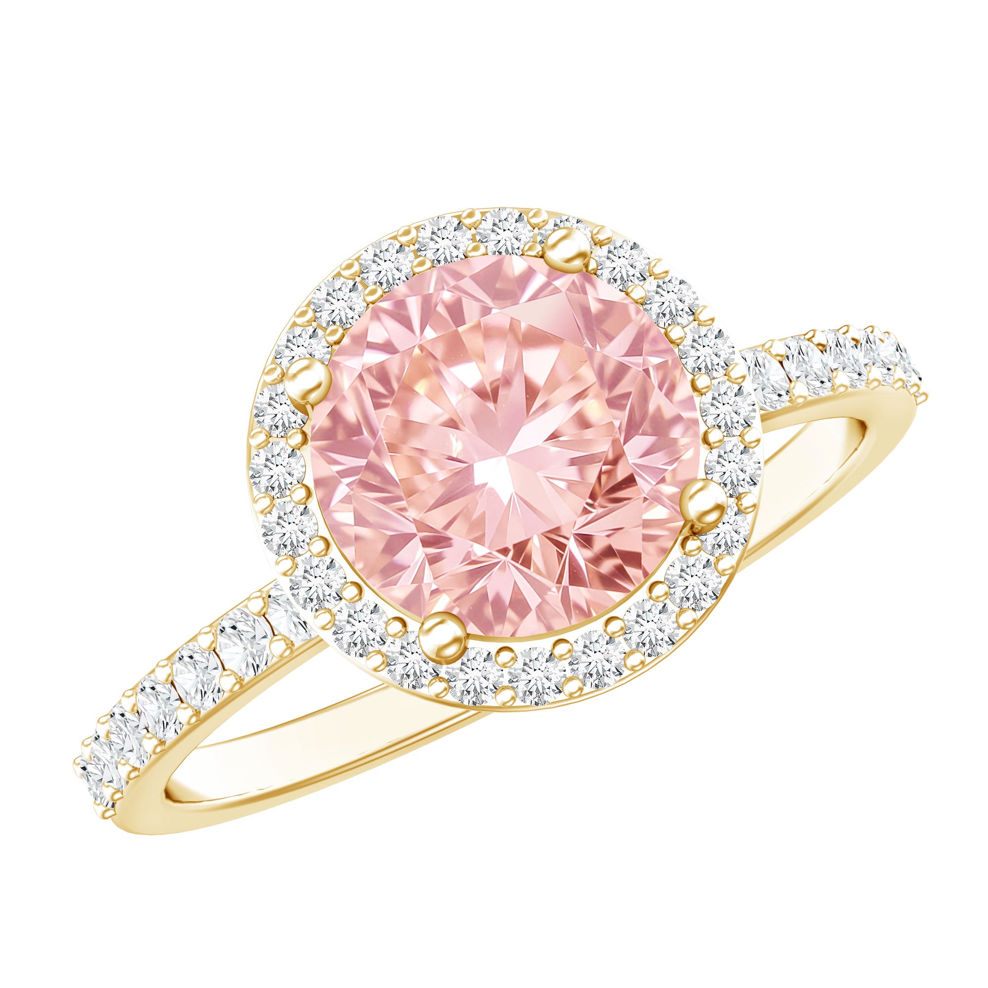 Rosec Jewels-IGI Certified Lab Created Pink Diamond 3 Carat Engagement Ring with Halo