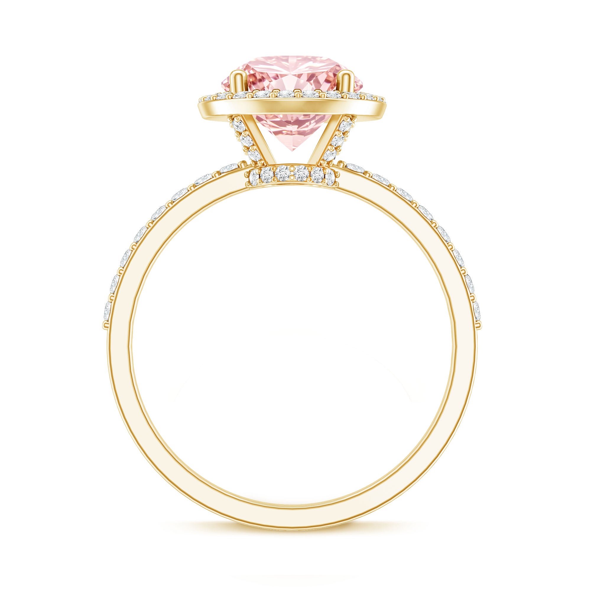 Rosec Jewels-IGI Certified Lab Created Pink Diamond 3 Carat Engagement Ring with Halo