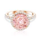 Rosec Jewels-IGI Certified 4 Carat Round Lab Grown Pink Diamond Circle Engagement Ring