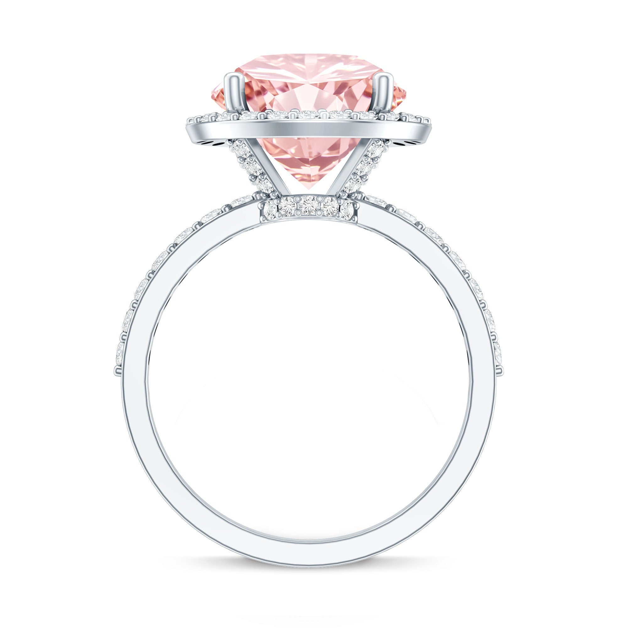 Rosec Jewels-IGI Certified 4 Carat Round Lab Grown Pink Diamond Circle Engagement Ring
