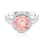 Rosec Jewels-IGI Certified 4 Carat Round Lab Grown Pink Diamond Circle Engagement Ring