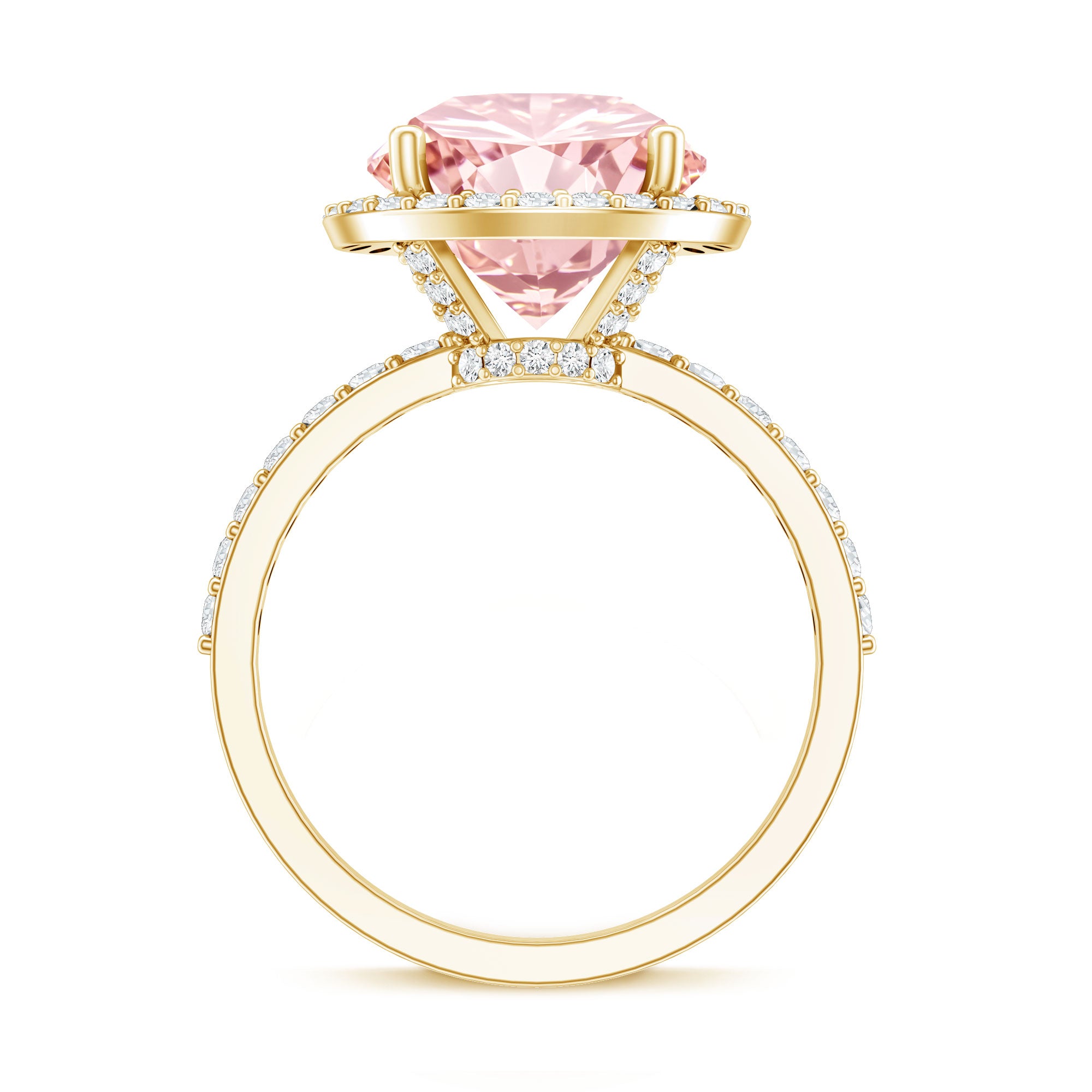 Rosec Jewels-IGI Certified 4 Carat Round Lab Grown Pink Diamond Circle Engagement Ring