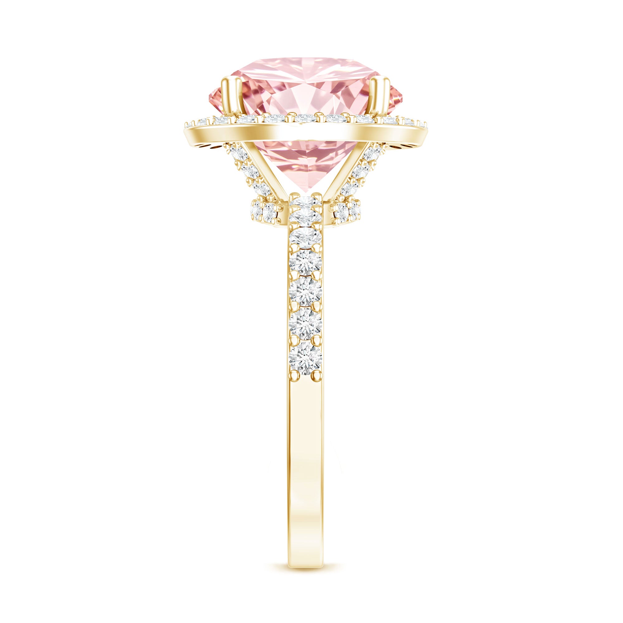 Rosec Jewels-IGI Certified 4 Carat Round Lab Grown Pink Diamond Circle Engagement Ring