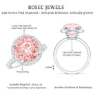 Rosec Jewels-Round 5 Carat Lab Grown Pink Diamond Halo Engagement Ring IGI Certified