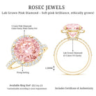 Rosec Jewels-Round 5 Carat Lab Grown Pink Diamond Halo Engagement Ring IGI Certified