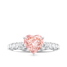Rosec Jewels-IGI Certified 1 Carat Lab Grown Pink and White Diamond Heart Engagement Ring for Her