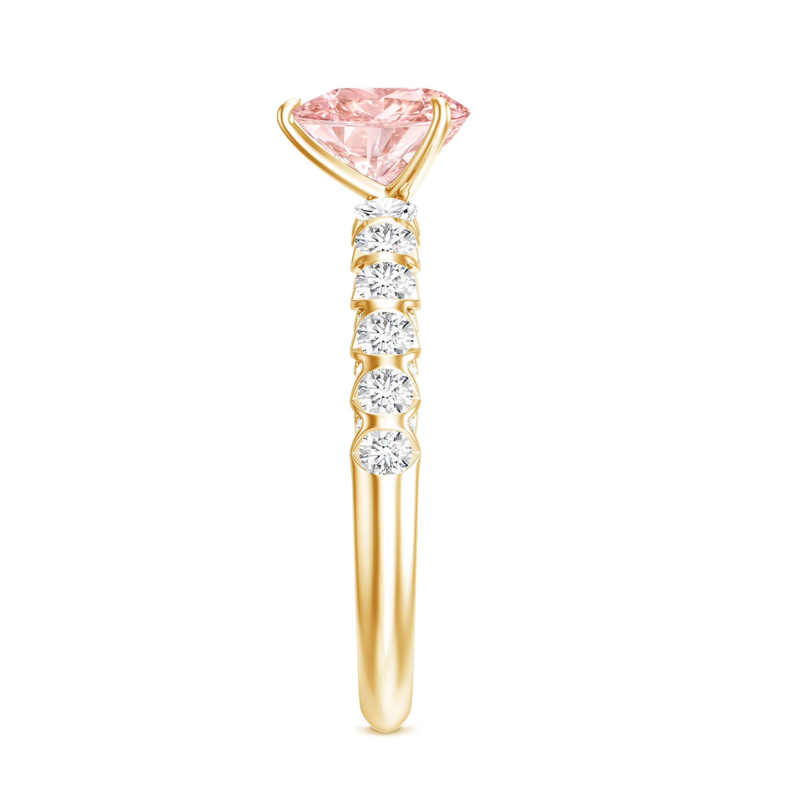 Rosec Jewels-IGI Certified 1 Carat Lab Grown Pink and White Diamond Heart Engagement Ring for Her