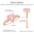 Rosec Jewels-2 Carat IGI Certified Lab Grown Pink Diamond Heart Engagement Ring For Women