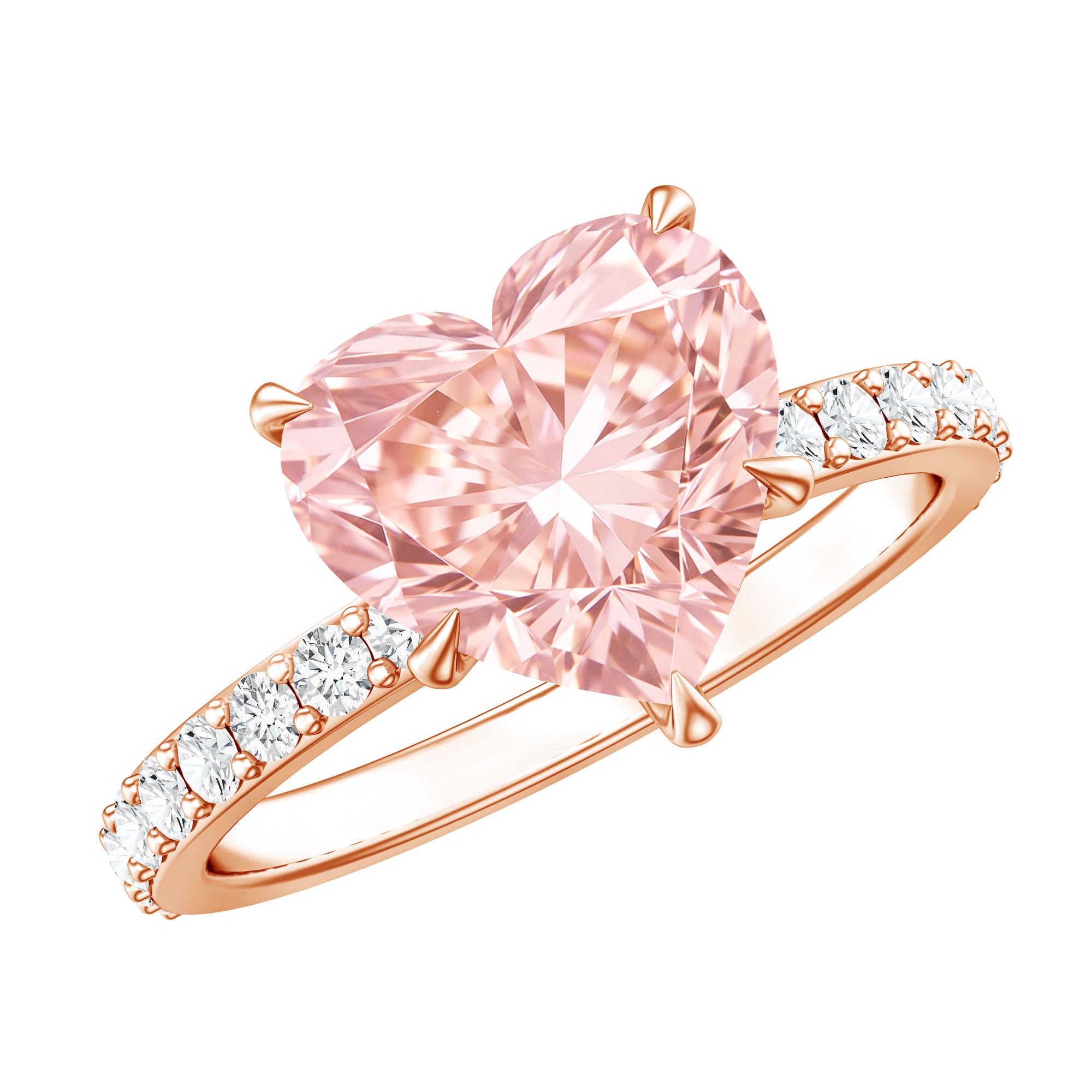 3 Carat Lab Grown Diamond Pink Heart Engagement Ring with IGI Certificate Fancy Pink - VS1 - Rosec Jewels