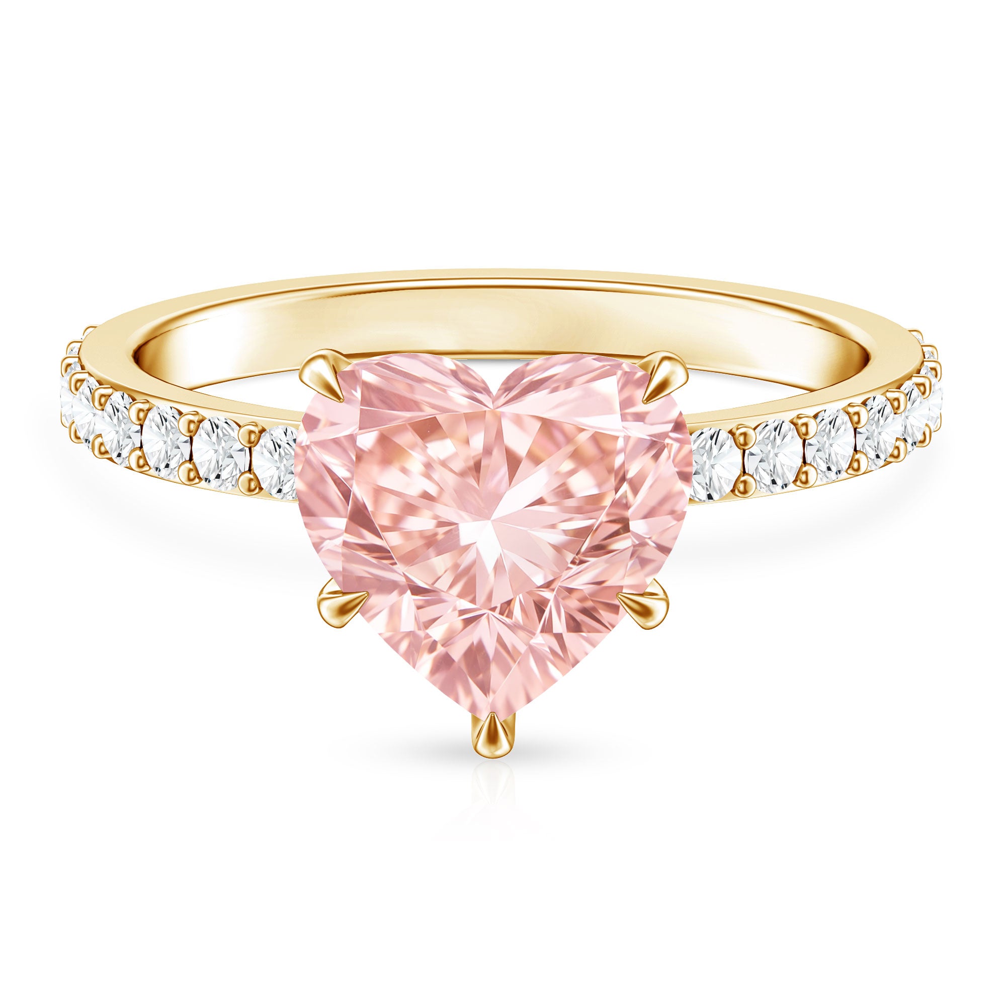 3 Carat Lab Grown Diamond Pink Heart Engagement Ring with IGI Certificate Fancy Pink - VS1 - Rosec Jewels