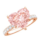 IGI Certified 4 Ct Lab Grown Pink Diamond Heart Engagement Ring with Hidden Halo Fancy Pink - VS1 - Rosec Jewels