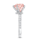 IGI Certified 4 Ct Lab Grown Pink Diamond Heart Engagement Ring with Hidden Halo Fancy Pink - VS1 - Rosec Jewels