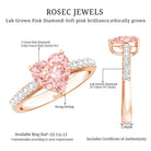 Lab Grown 2 Carat Pink Diamond Heart Engagement Ring with IGI Certificate Fancy Pink - VS1 - Rosec Jewels