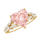 2 Carat IGI Certified Lab Grown Pink Diamond Heart Engagement Ring with Split Shank Fancy Pink - VS1 - Rosec Jewels