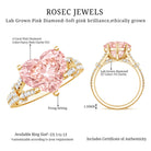 Rosec Jewels-IGI Certified 4 Carat Lab Grown Pink Diamond Heart Engagement Ring with Split Shank
