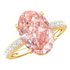 Rosec Jewels-Elongated Oval Lab Grown Pink Diamond 4 Carat Engagement Ring IGI Certified