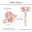 Rosec Jewels-Huge 5 Carat Lab Grown Pink Diamond Oval Engagement Ring IGI Certified