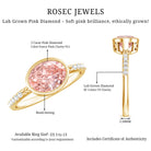 Rosec Jewels-Lab Grown 2 Carat Pink Diamond Oval East West Engagement Ring with IGI Certificate