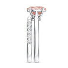 Rosec Jewels-2 Carat Solitaire Lab Grown Pink Diamond Oval Engagement Ring Set with IGI Certificate