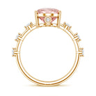 Rosec Jewels-IGI Certified 3 Carat Lab Grown Pink Diamond Oval Engagement Ring with Spaced Accent