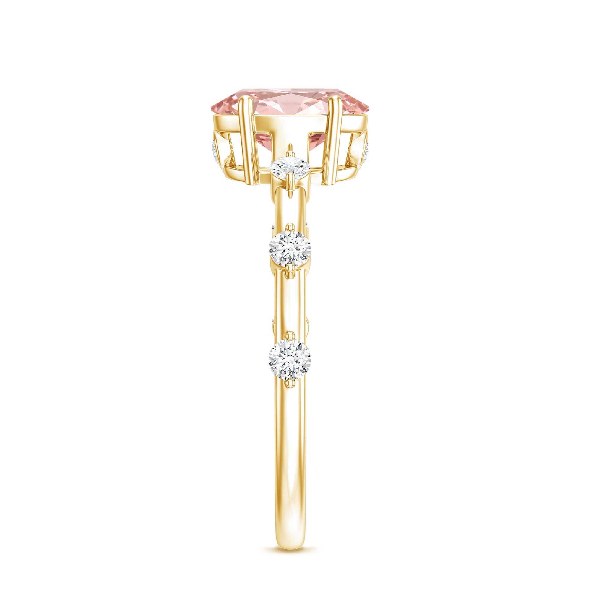 Rosec Jewels-Oval Cut 1 Carat Lab Grown Pink Diamond Solitaire Engagement Ring IGI Certified