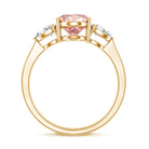 Rosec Jewels-IGI Certified Oval Cut Lab Grown Pink Diamond Three Stone Engagement Ring 2 Carat