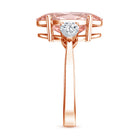 Rosec Jewels-4 Carat Lab Grown Oval Pink Diamond 3 Stone Engagement Ring with IGI Certificate