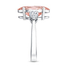 Rosec Jewels-4 Carat Lab Grown Oval Pink Diamond 3 Stone Engagement Ring with IGI Certificate