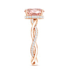 Rosec Jewels-2 Carat Lab Grown Oval Pink Diamond Braided Engagement Ring with IGI Certificate