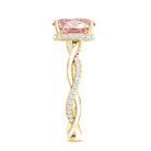 Rosec Jewels-2 Carat Lab Grown Oval Pink Diamond Braided Engagement Ring with IGI Certificate