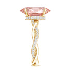 Rosec Jewels-4 Carat IGI Certified Lab Grown Pink Diamond Oval Engagement Ring with Braided Band