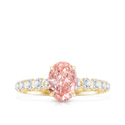 Rosec Jewels-IGI Certified 1 Ct Lab Grown Pink and White Diamond Engagement Ring with Side Stones