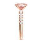 Rosec Jewels-2 Carat Oval Lab Created Pink and White Diamond Engagement Ring with IGI Certificate