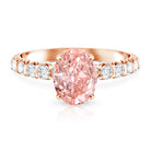 Rosec Jewels-2 Carat Oval Lab Created Pink and White Diamond Engagement Ring with IGI Certificate